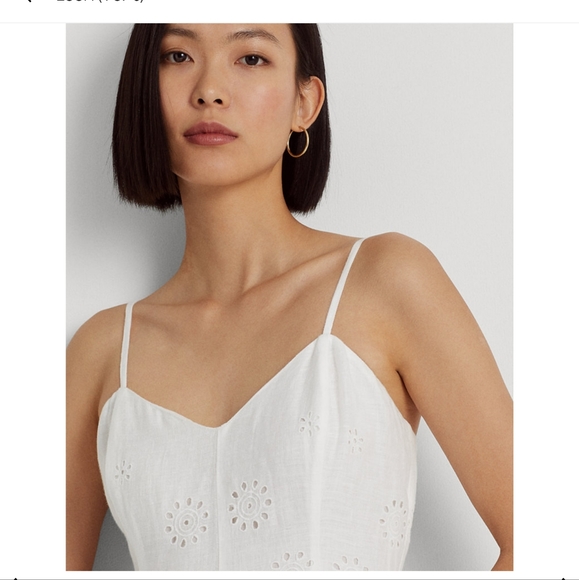 NWT Ralph Lauren Women's Eyelet-Embroidered Linen Dress - Picture 4 of 6